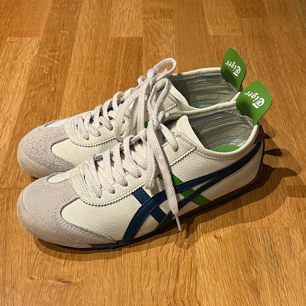 Onitsuka Tiger White, Navy Blue, Green Sneakers size 40.5 EU